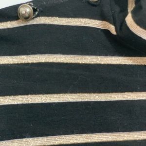 Zara Black & Sparkly Gold Long sleeve